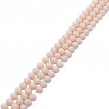 6x8mm Faceted Glass Rondelles - Opaque Antique White - 68pcs (1 String)