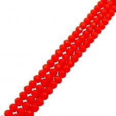 6x8mm Faceted Glass Rondelles - Opaque FireBrick - 68pcs (1 String)