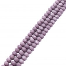6x8mm Faceted Glass Rondelles - Opaque Heather - 68pcs (1 String)