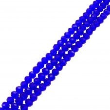 6x8mm Faceted Glass Rondelles - Transparent Royal Blue - 68pcs (1 String)