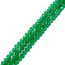 6x8mm Faceted Glass Rondelles - Transparent Sea Green - 68pcs (1 String)