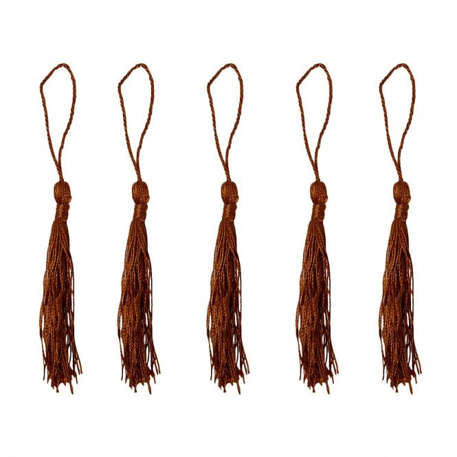 70mm Polyester Tassel with Loop - Copper - 5pcs