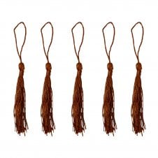 70mm Polyester Tassel with Loop - Copper - 5pcs
