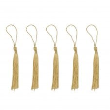 70mm Polyester Tassel with Loop - Gold - 5pcs