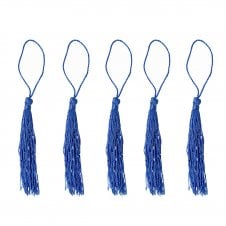 70mm Polyester Tassel with Loop - Medium Blue - 5pcs