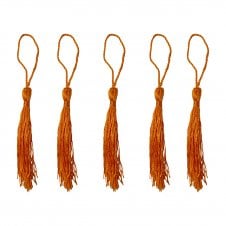 70mm Polyester Tassel with Loop - Orange - 5pcs