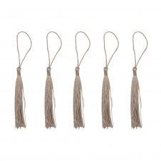 70mm Polyester Tassel with Loop - Tan - 5pcs