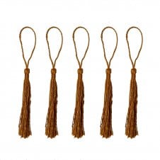 70mm Polyester Tassel with Loop - Toffee - 5pcs