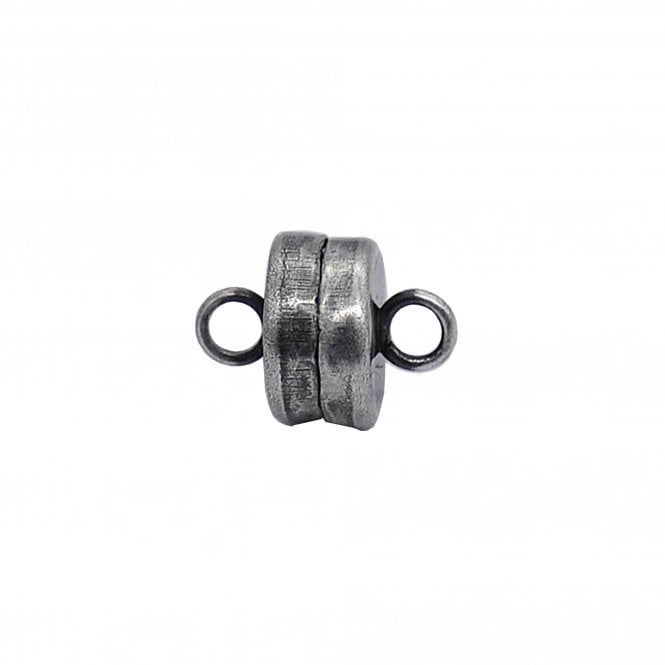 7mm  Magnetic Clasp - Distressed Antique Silver Plated - 1pcs