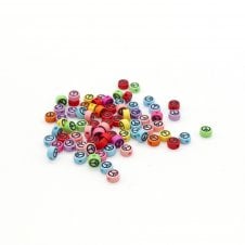 7x4mm Acrylic Peace Beads - Multi Coloured - 10g