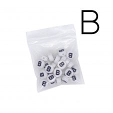 7x4mm 'B' Letter/Alphabet Bead Individual Letter Pack - White -  30pcs appox