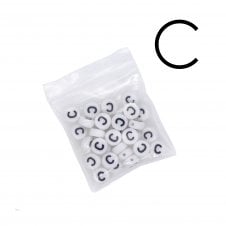 7x4mm 'C' Letter/Alphabet Bead Individual Letter Pack - White -  30pcs appox