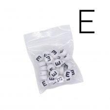 7x4mm 'E' Letter/Alphabet Bead Individual Letter Pack - White -  30pcs appox