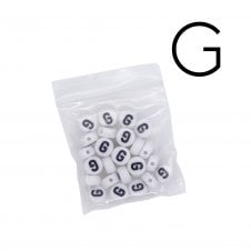 7x4mm 'G' Letter/Alphabet Bead Individual Letter Pack - White -  30pcs appox