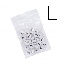 7x4mm 'L' Letter/Alphabet Bead Individual Letter Pack - White -  30pcs appox