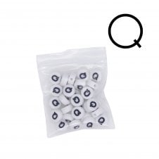 7x4mm 'Q' Letter/Alphabet Bead Individual Letter Pack - White -  30pcs appox