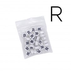 7x4mm 'R' Letter/Alphabet Bead Individual Letter Pack - White -  30pcs appox