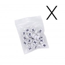 7x4mm 'X' Letter/Alphabet Bead Individual Letter Pack - White -  30pcs appox