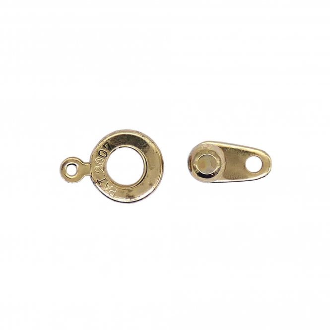 8mm Ball & Socket Clasp - Distressed Antique Gold Plated - 1pcs