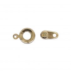 8mm Ball & Socket Clasp - Distressed Antique Gold Plated - 1pcs