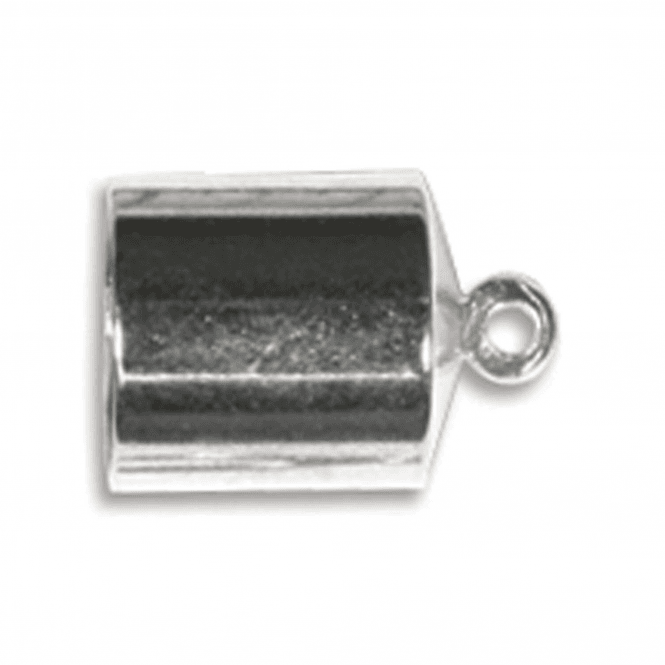 8mm Barrel End Cap/Bell Closer - Silver Plated - 2pcs