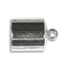 8mm Barrel End Cap/Bell Closer - Silver Plated - 2pcs
