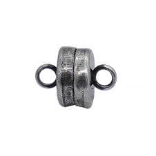 8mm Beadsmith Magnetic Clasp - Distressed Antique Silver Plated - 1pcs