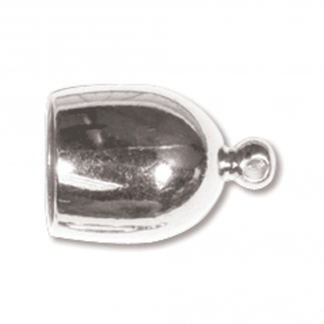 8mm Bullet End Cap/Bell Closer - Silver Plated - 2pcs