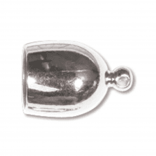 8mm Bullet End Cap/Bell Closer - Silver Plated - 2pcs