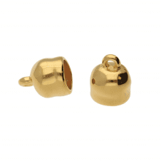 8mm Chunky End Cap/Bell Closer - Antique Gold Plated - 2pcs