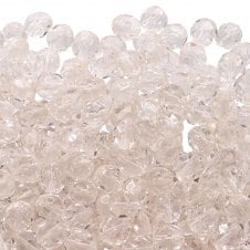 8mm Czech Faceted Round Glass Bead - Crystal - 20pcs