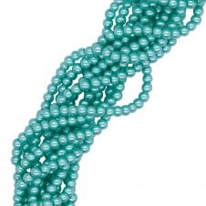 8mm Round Glass Pearl Beads - Turquoise - 105pcs (1 String)
