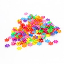 8x2mm Acrylic Snowflake Bead Mix - Opaque Multi - 10g