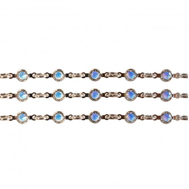 90005  Silver Plated Channel Chain - Crystal AB - 50cm