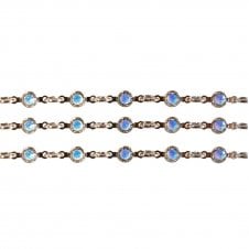 90005 Swarovski Silver Plated Channel Chain - Crystal AB - 50cm