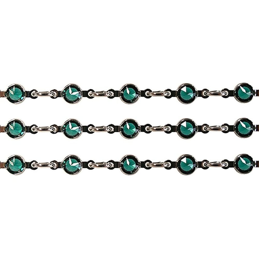 Channel Chain 90005 Swarovski Silver Plated Channel Chain - Emerald - 50cm - Beads ...