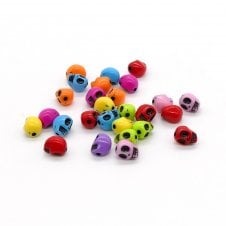 9mm Acrylic Skull Mix - Multi Coloured - 10g
