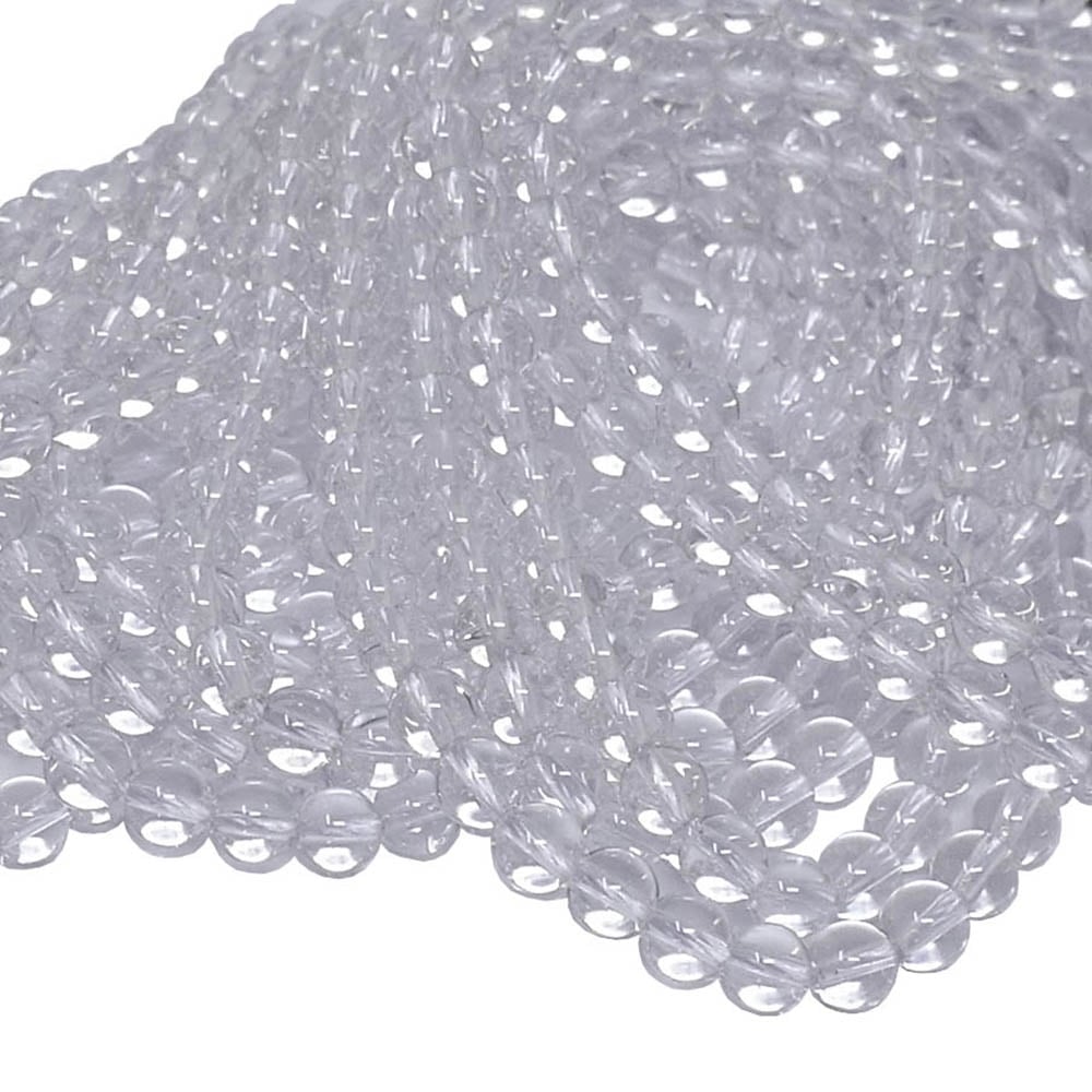 A Grade Rock Crystal Round Semi Precious Stones 4mm - 39cm String ...
