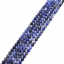 A Grade Sodalite Round Semi Precious Stones 8mm - 39cm String