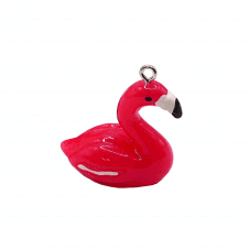 Acrylic 3D Flamingo Pendant 32x30mm - Pink - 1pc