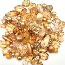 Acrylic Assorted Mixed Shapes 5-28mm - Champagne - 50g (Approx. 90 Beads)