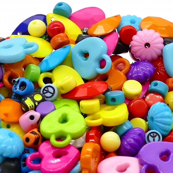 Acrylic Beads & Charms Mix - Multicoloured - 20g