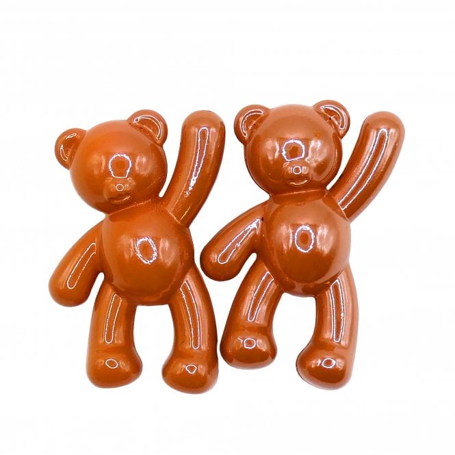 Acrylic Bear Pendant 36x22mm - Pearl Lustre Brown - 2pcs