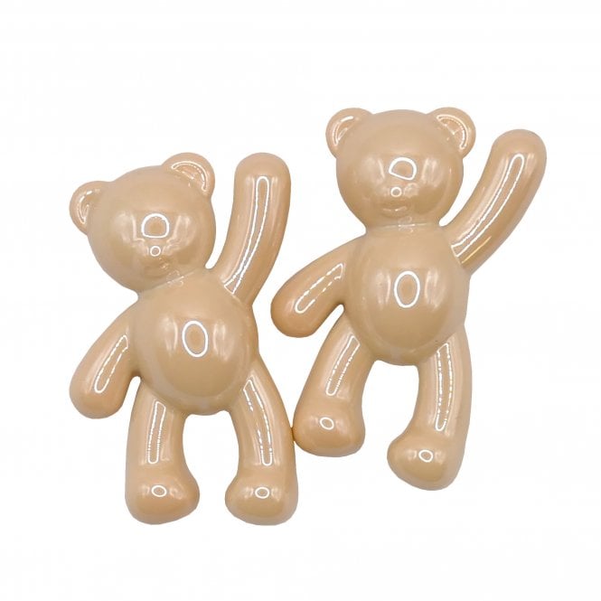 Acrylic Bear Pendant 36x22mm - Pearl Lustre Cream - 2pcs