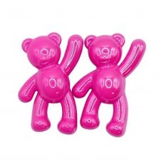 Acrylic Bear Pendant 36x22mm - Pearl Lustre Fuchsia - 2pcs