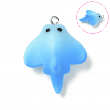 Acrylic Blue Ray Pendants 32x10mm - Blue - 2pcs