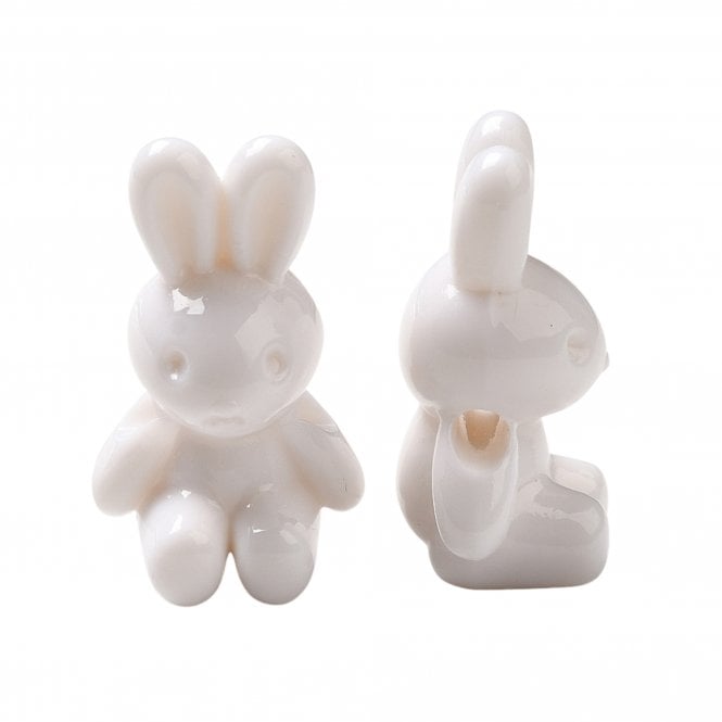 Acrylic Bunny Beads 25mm - White - 25g (approx. 17pcs)