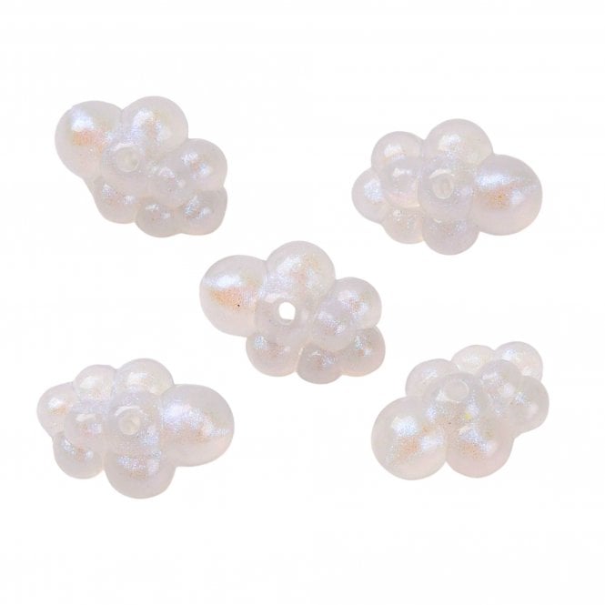 Acrylic Cloud Beads 24x17mm - Glow In The Dark Luminous Translucent - 10pcs