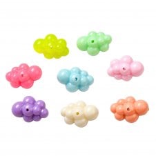 Acrylic Cloud Beads 24x17mm - Opaque Bright Mix - 10pcs