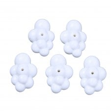 Acrylic Cloud Beads 33x23mm - Opaque White - 5pcs